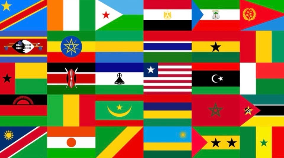 Collage aus Nationalflaggen afrikanischer Länder auf der AfricaOnly Website